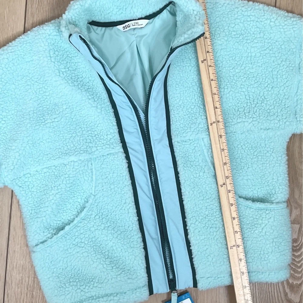 DSG Girls Cozy Fleece Full‎ Zip Jacket Shoreside Blue Size L(14) New With Tags